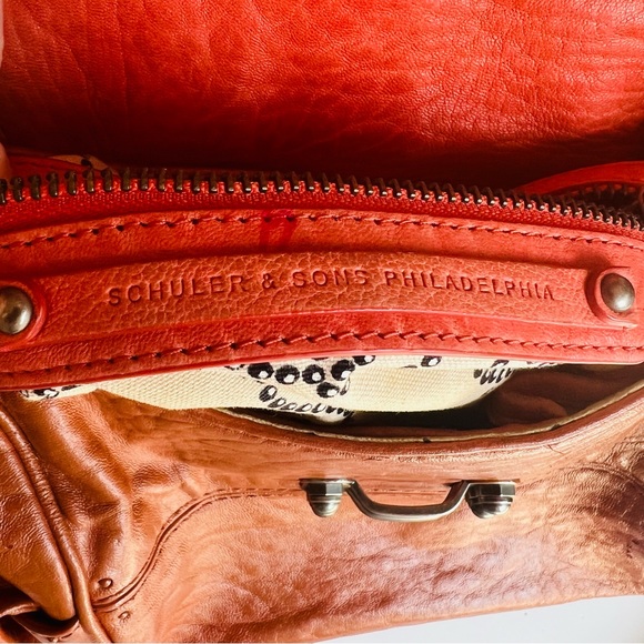 ANTHROPOLOGIE SHULER & SONS Crossbody Mini Duffle Bag in Tangerine - Picture 7 of 10